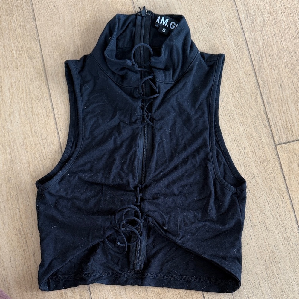 I.AM.GIA Black High-Neck Tank Top
